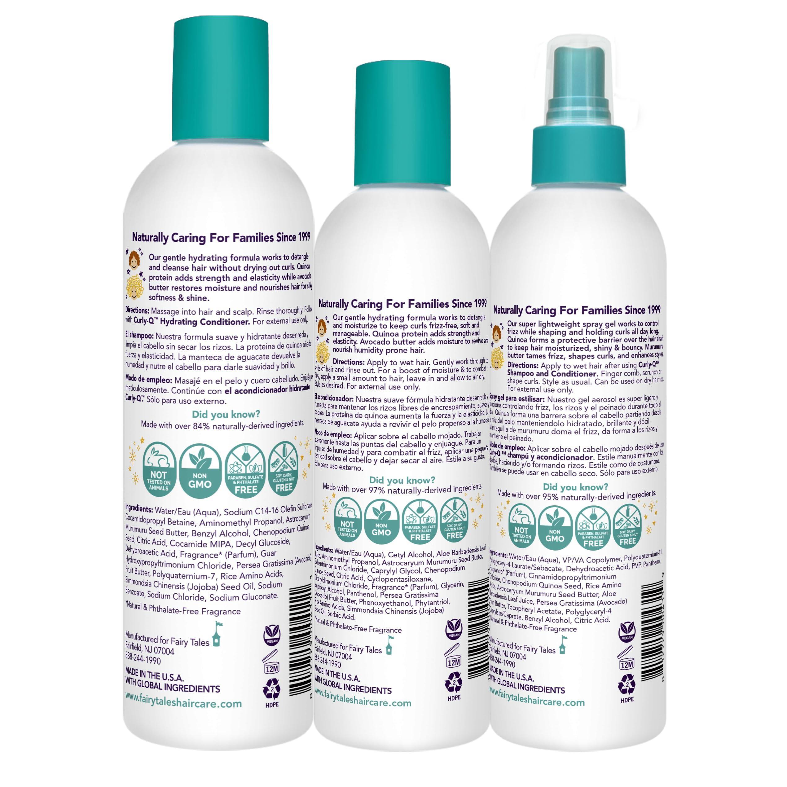 Fairy Tales Fairy Tales Curly Q Shampoo & Conditioner Kit for Curly Hair - Hydrates, Detangles, Defines Curls, Tames Frizz -free from Phthalate , Paraben & Sulfate - 3 Travel Size Items