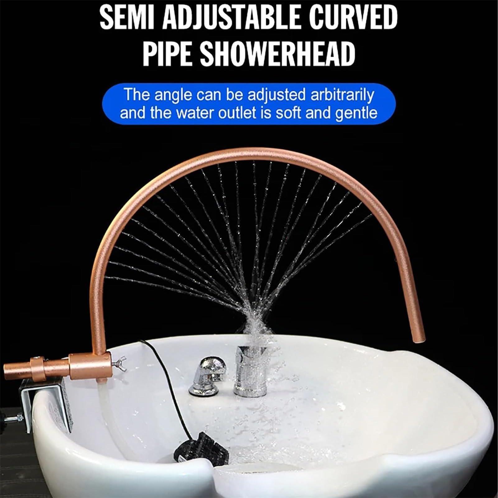 FXNFXLA FXNFXLA Japanese Head Spa, Head Hair Salon Water Circulation Waterfall Basin Attachment Rack, 180 Arc Design, 21 Water Outlet Holes, Massage Salon Equipment