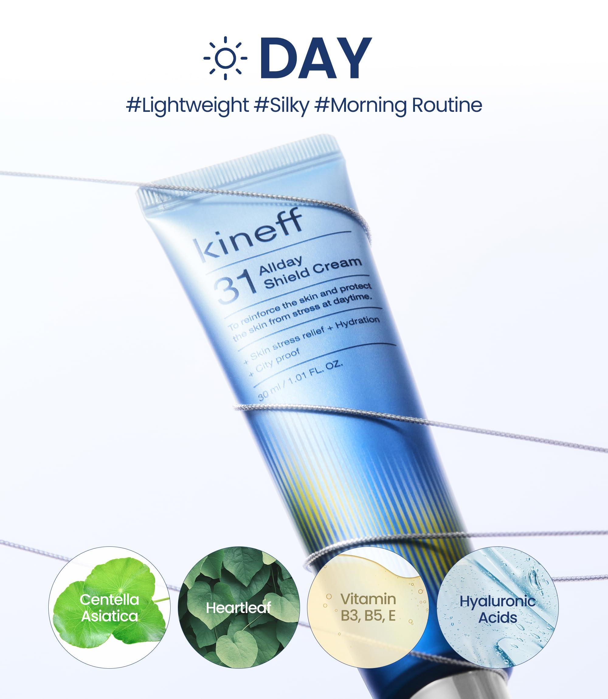 Kineff Kineff Dermacycle Program All-day & Night 2-Pack Cream for Face, 31 All-Day Shield Cream & 102 Night Renewal Cream, Centella Asiatica and Niacinamide, Korean Skincare (New Package)