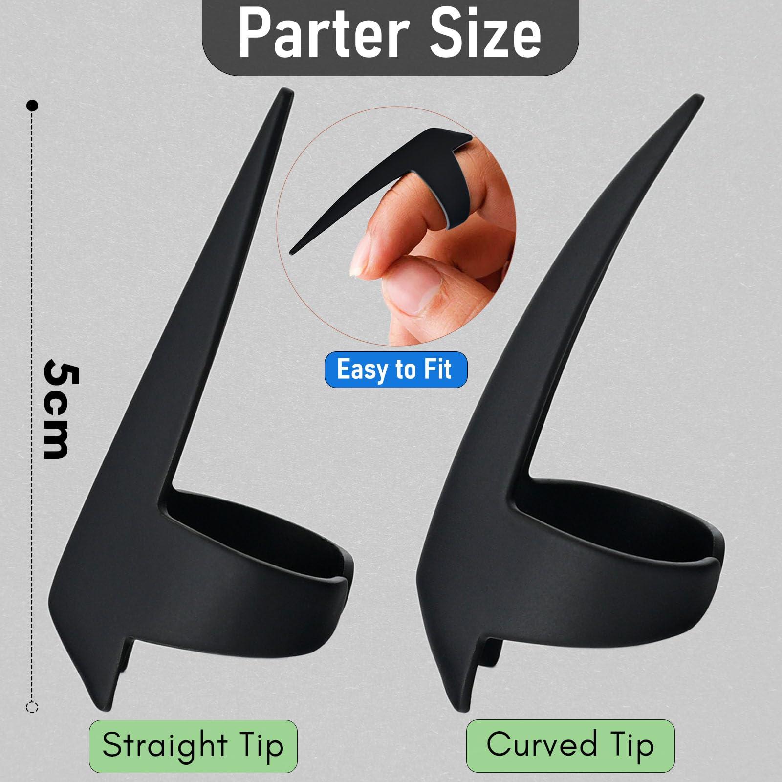 My Lash Tools My Hair Tools 2PCS Pro Hair Parting & Sectioning Rings - Stainless Steel Finger Quick Braiding Pick Tool for Precise Styling & Installation of Human Hair Extensions Hair Separating Tool (Black Matte)