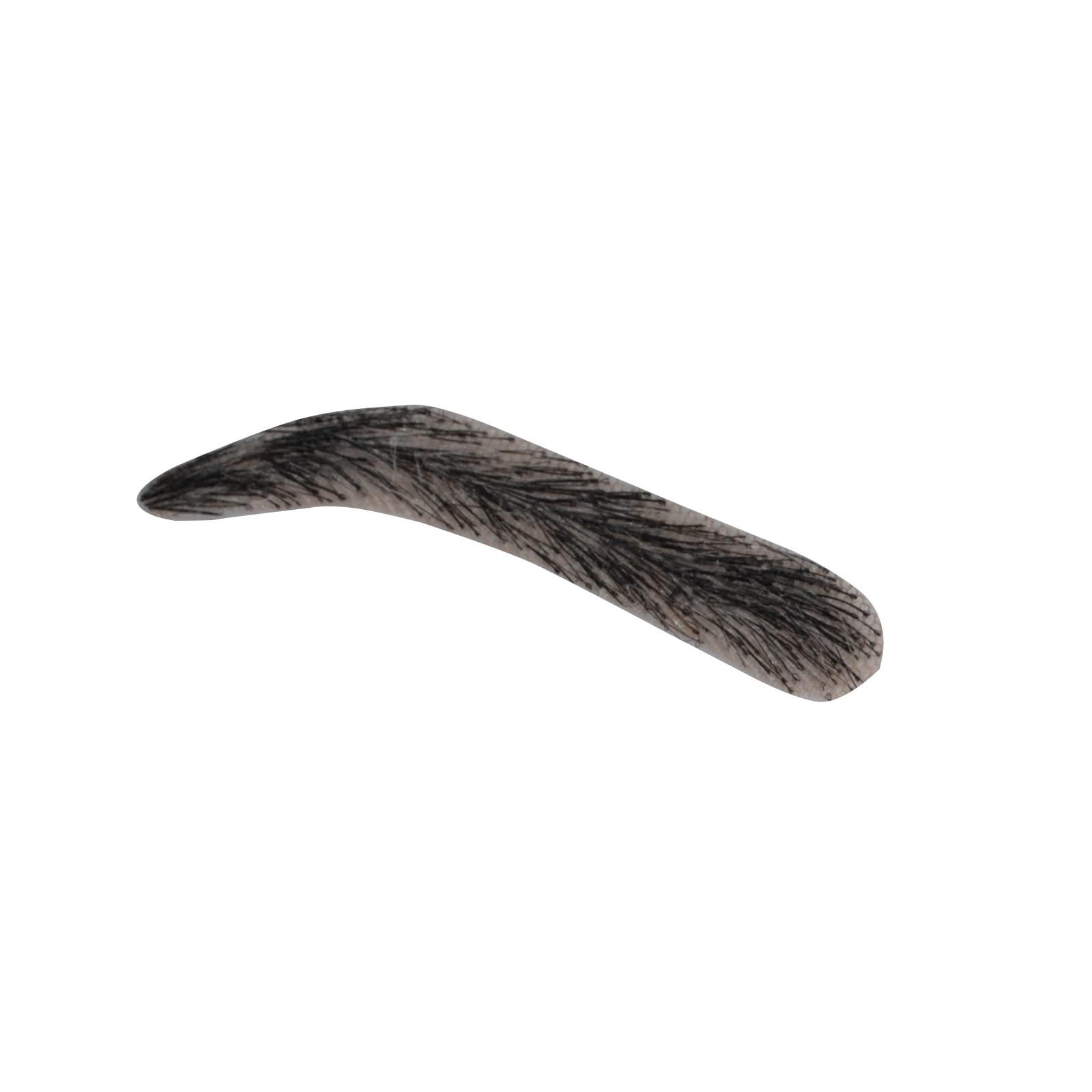 Suncolor Hair Fake Lace Eyebrow for Men Human Hair Eyebrow Wig Black Grey (F1B20)