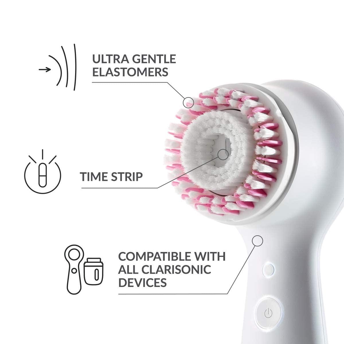 Clarsonic Clarsonic New Radiance Replacement Facial Cleansing Brush Head for Clarisonic Mia 1, Mia 2, Mia Fit, Alpha Fit, Smart Profile Uplift, 2 Count