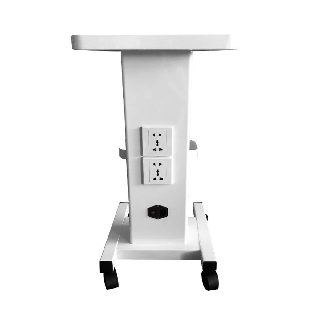 Gdrasuya10 Beauty Rolling Trolley Cart Equipment Mobile Salon Spa Service Instrument Cart White Multi-Purpose Holder Stand for Spa Machines with 110V Socket Wheels and Tray(Max Load 99lbs)