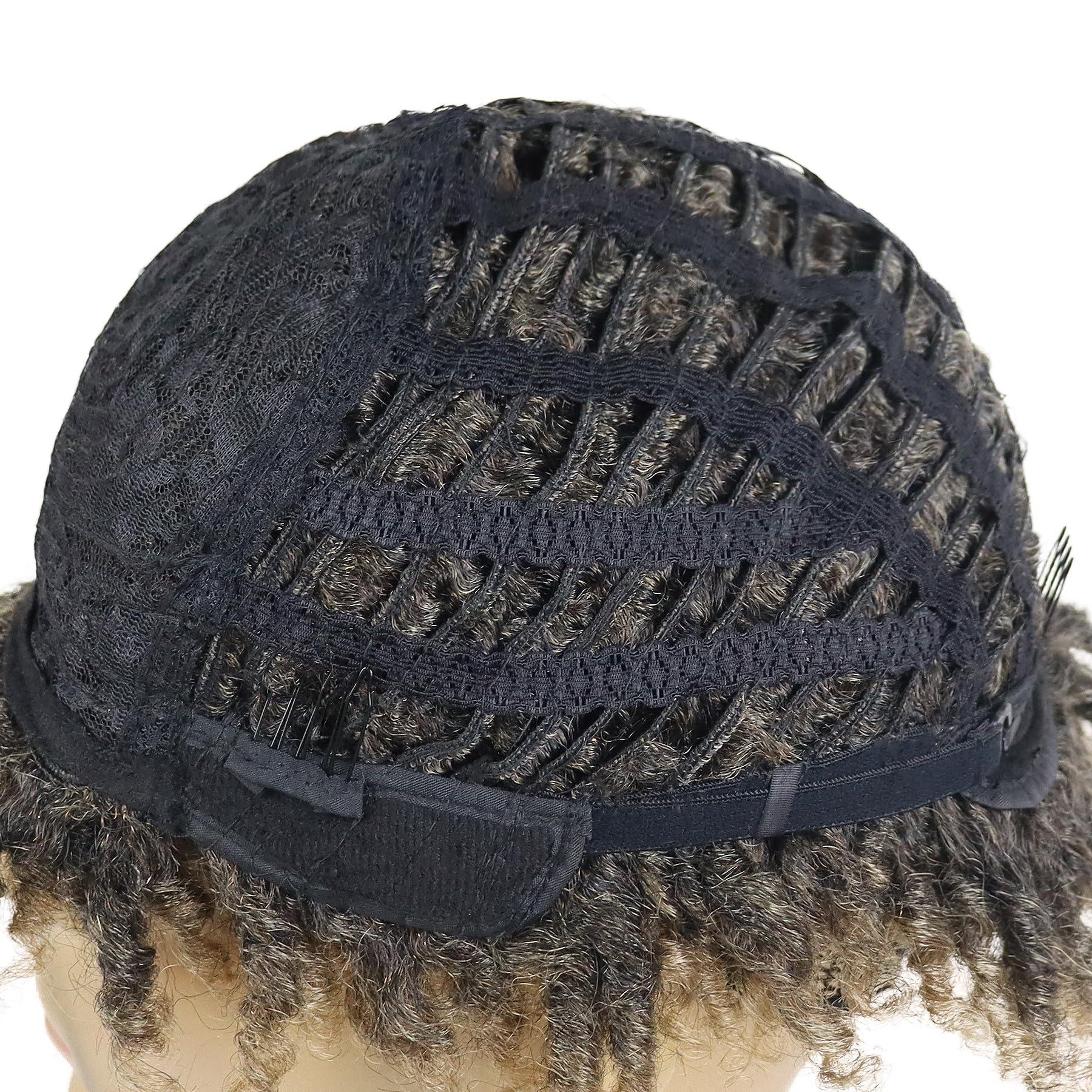 GNIMEGIL GNIMEGIL Ombre Blonde Dreadlock Wig Male Short Braided Wigs Fake Dreads Men Guys Wig Natural Afro Synthetic Hair Braids Short Braid Wig - Faux Locs Boy Wigs Costume