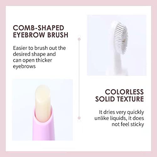 Music Flower Music Flower Eyebrow Pencil - Dark Brown Dual Ended Brow Pen & Eyebrow Wax Pen, Waterproof Smudge Proof Long Lasting Eyebrow Pen, Eyebrow Waxing Shaping Clear Eye Makeup Kit