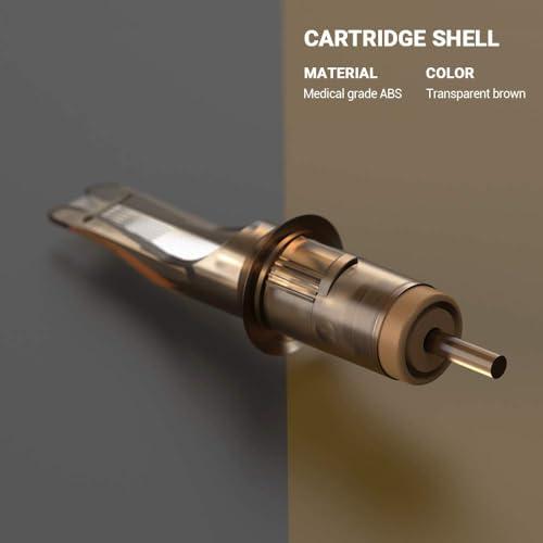 RHEIN RHEIN Tattoo Cartridge Needles 20pcs 9RM #12 Standard 9 Round Magnum Needle Diameter 0.35mm, 3.5mm M-Taper for Tattoo Artists & Beginners Open Tips EN02-20-OF1209RM