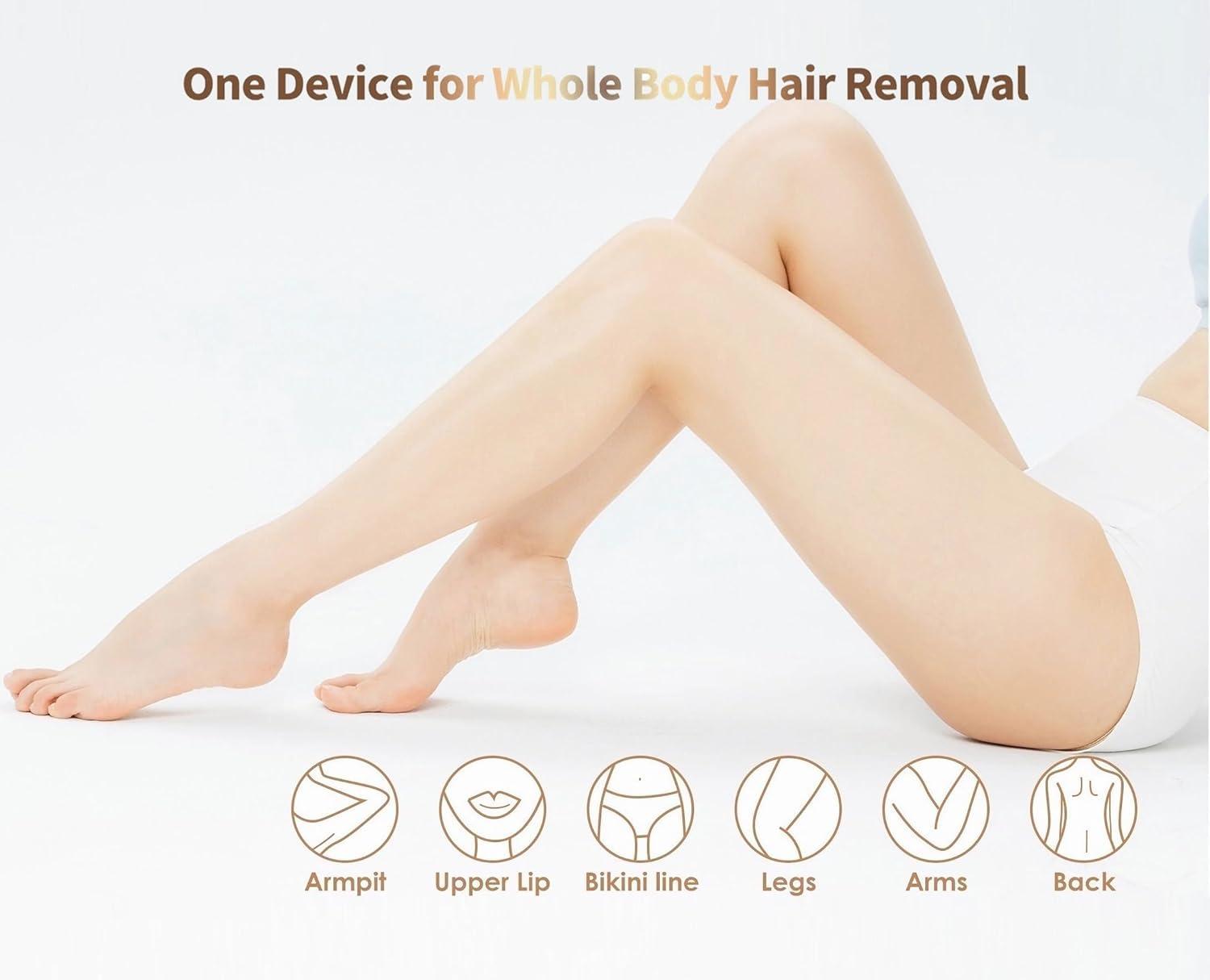 Gransumr Home Use Beauty Device IPL Laser Hair Removal for Women and Men,999999 Flashes at-Home Laser Hair Removal Device