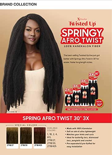 Sun Taiyang Outre Crochet Braids X-Pression Twisted Up 3X Springy Afro Twist 30" (3-PACK, 1B)