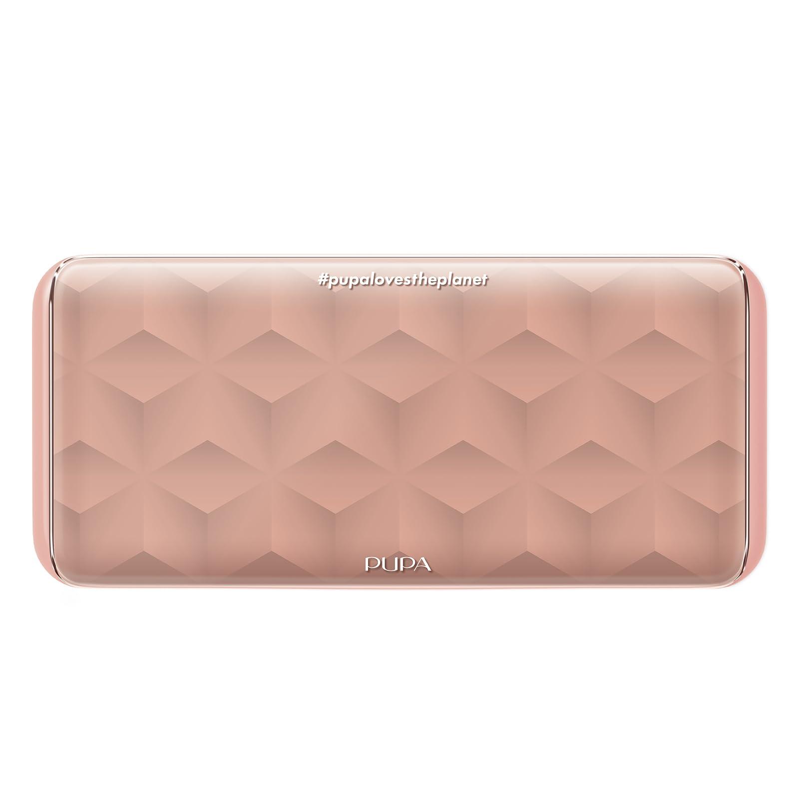 Pupa Pupa Milano Make-Up Palette M, 001 Pink, 0.42 oz - Eyeshadow Palette with Matte, Shimmer, Metallic Finishes - Highly Pigmented Eyeshadow, Blush Palette - 11 Blendable Eye Makeup Shades - Talc-Free