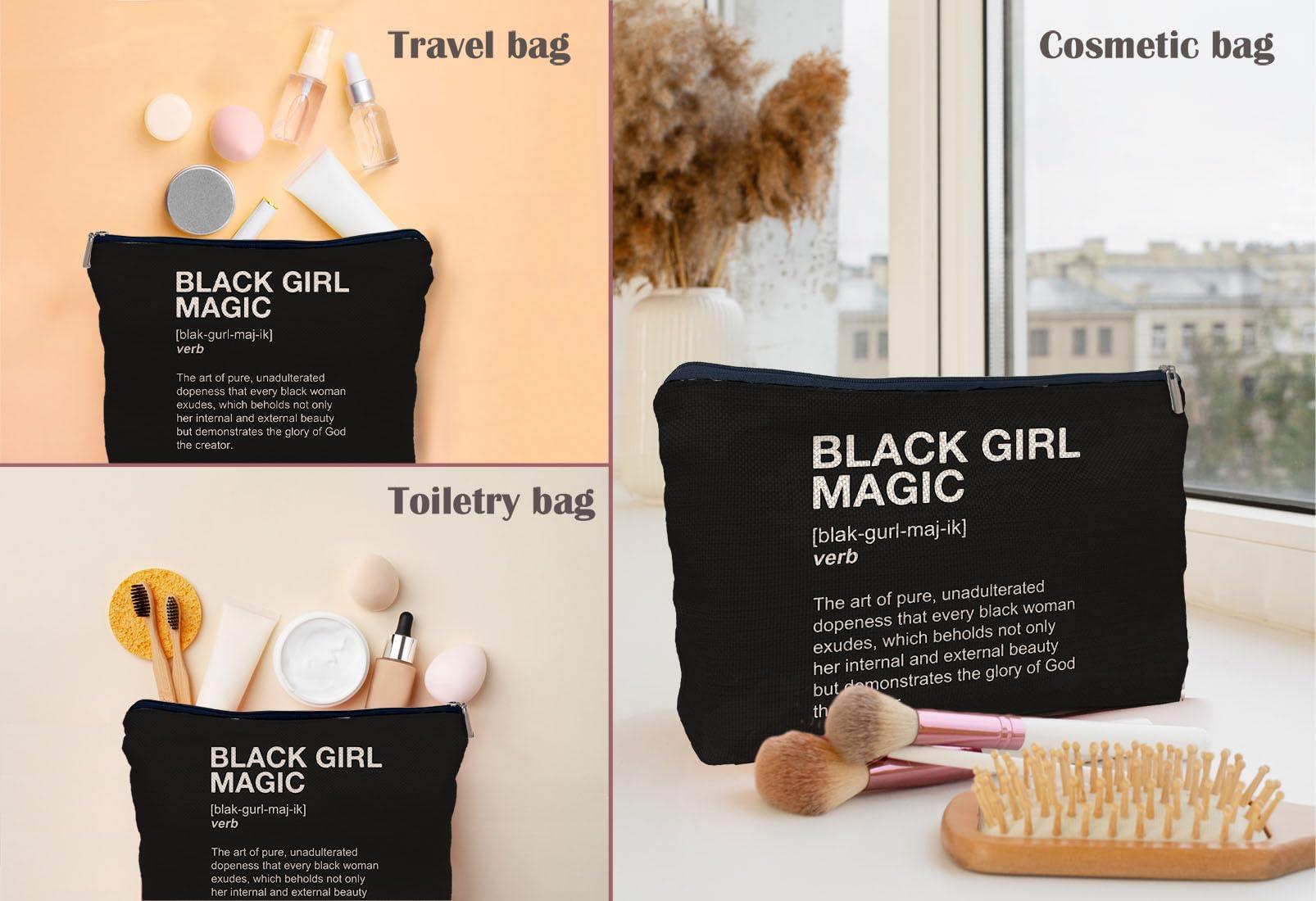 Lacosu Lacosu Black Girl Magic Makeup Bag, Black Girl Magic Gifts, Gifts for Black Woman Girl, African American Gifts, Black Girl Stuff, Small Cosmetic Bag for Purse