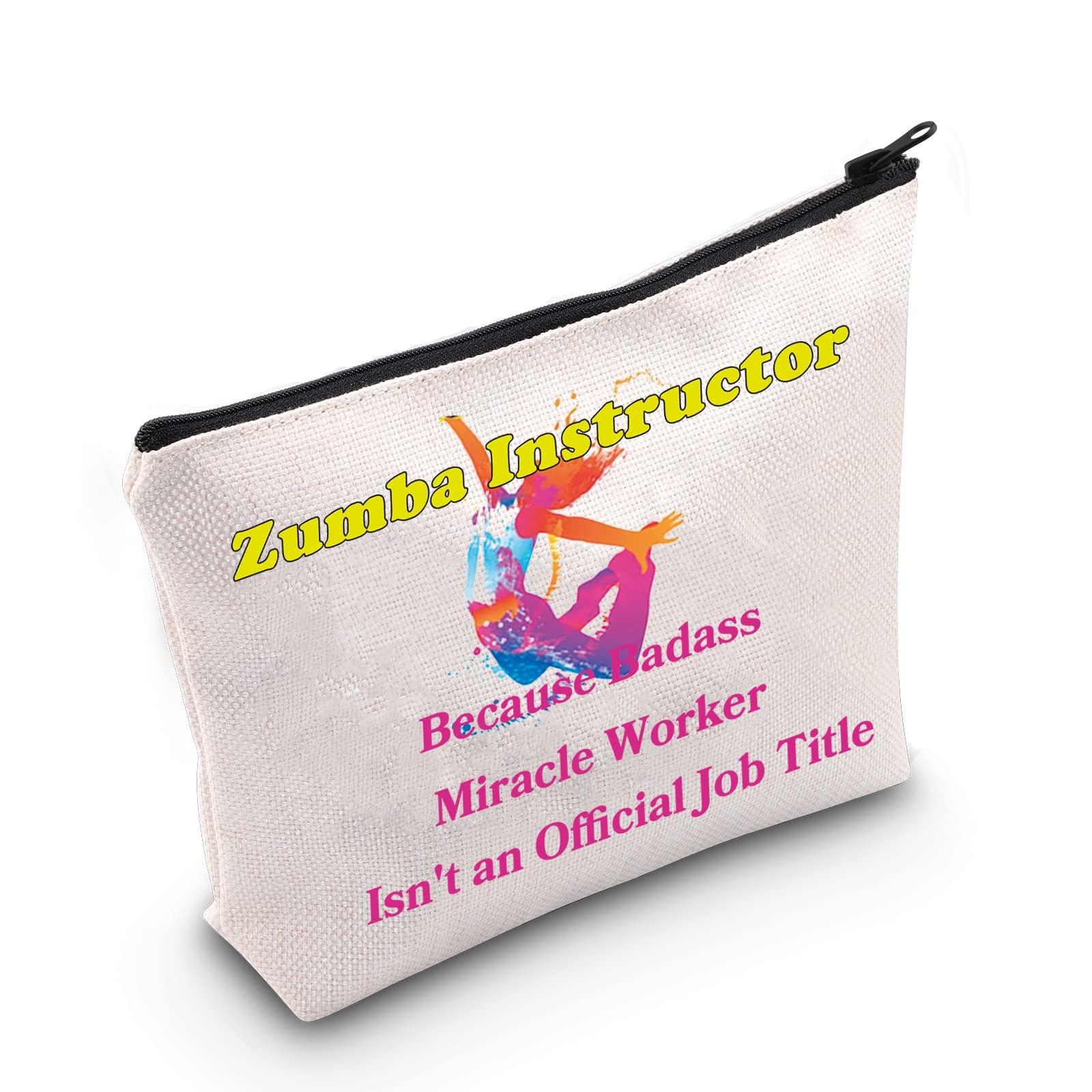 MEIKIUP MEIKIUP Zumba Instructor Gift Zumba Teacher Travel Toiletry Bag Makeup Bag Zumba Dance Teacher Appreciation Gifts Cosmetic Travel Pouch (Zumba Instructor Title Bag)