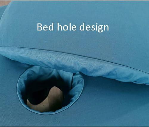 YGNJH YGNJH Fine Massage Table Skirt Bed Cover with Hole, Coral Velvet Beauty Bed Cover Four-Piece Crystal Velvet Winter Warm High-end Home Simple Luxury Massage Bed Sleeve, 80190cm, Purple