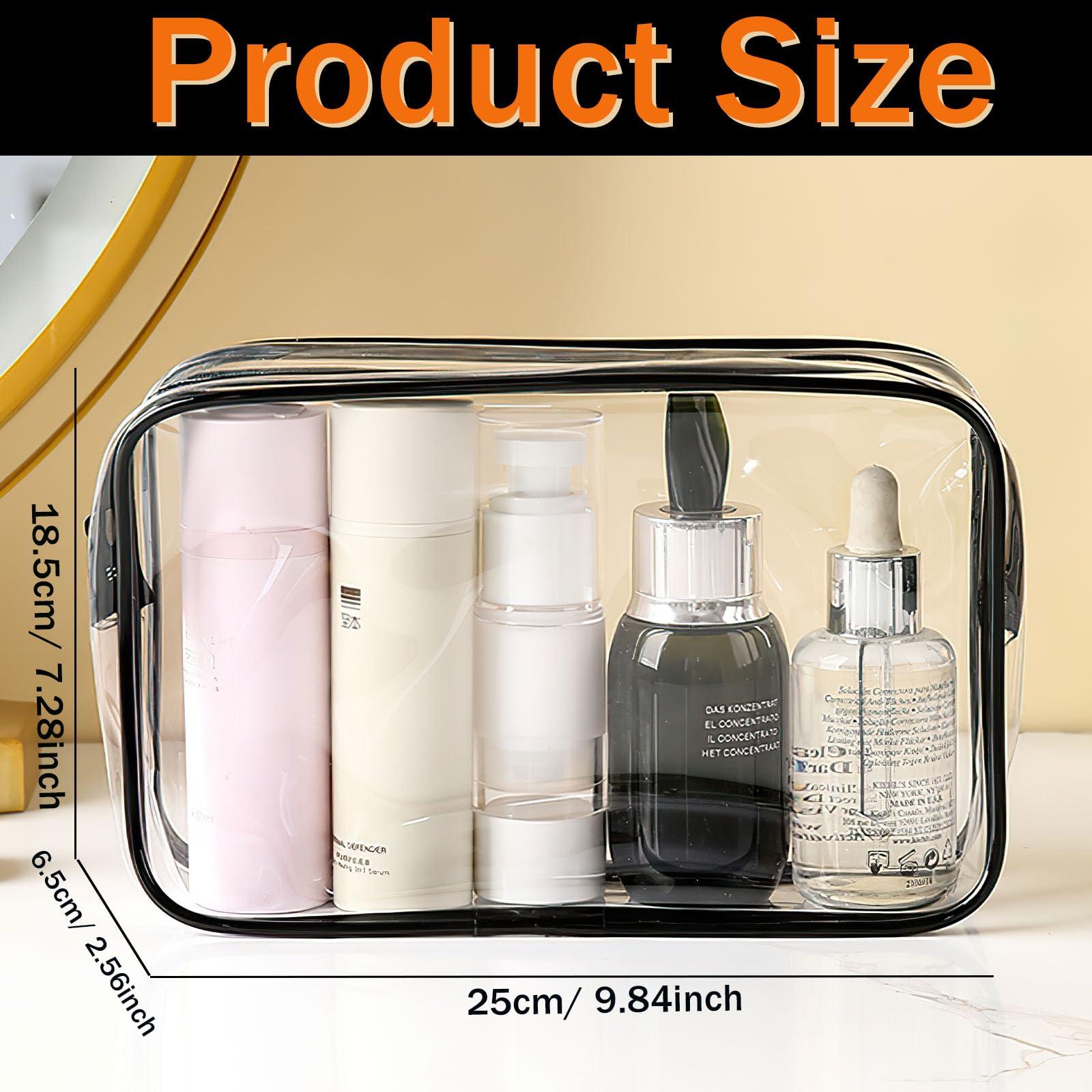 YOQIVEXU YOQIVEXU 6 Pieces Clear Cosmetics Bag Bulk, TSA Approved Toiletry Bag for Travel, PVC Zippered Clear Pouch Cosmetic Makeup Bag Waterproof Vinyl Plastic Organizer Case for Vacation Bathroom (Large)