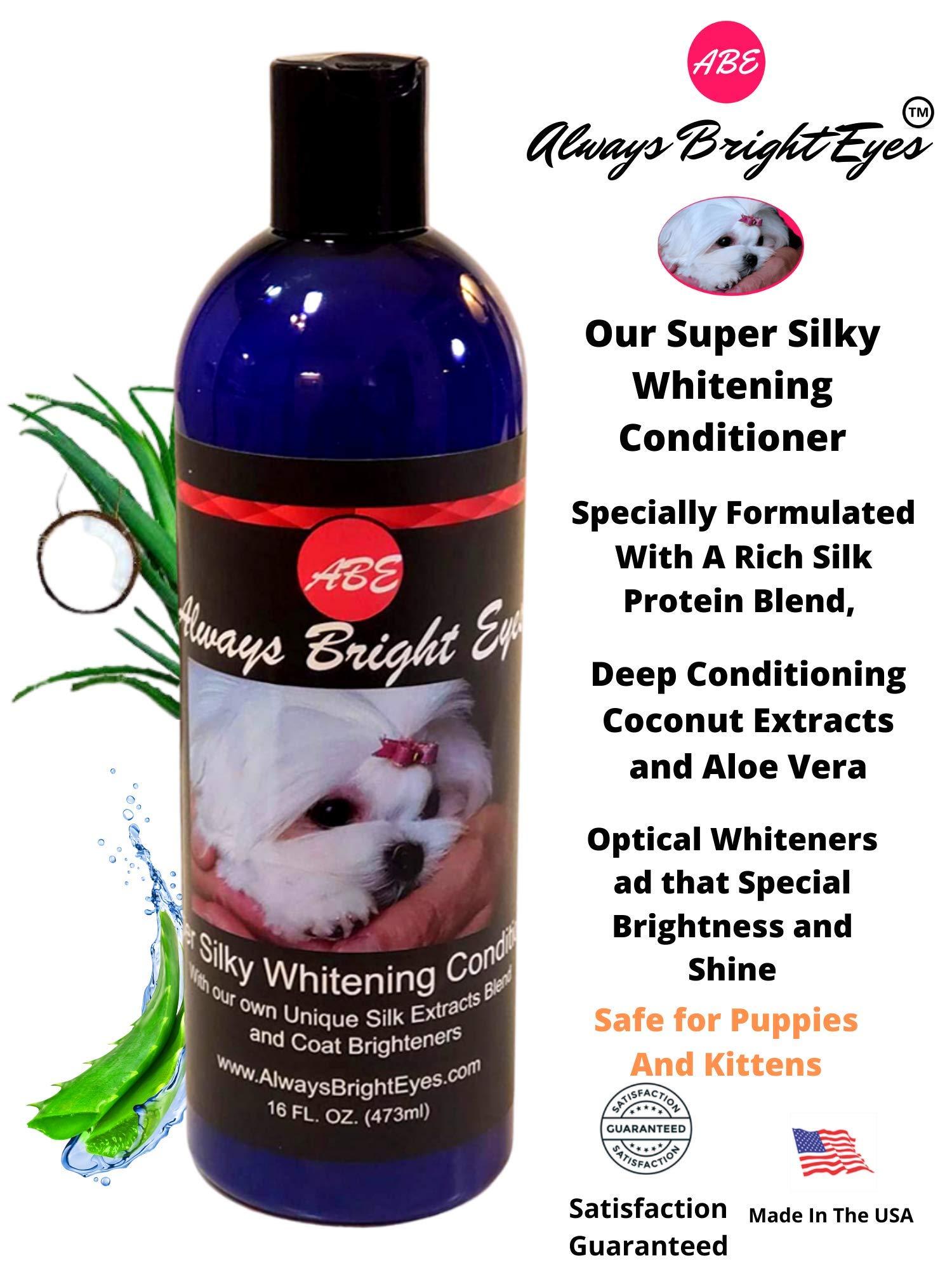 Always Bright Eyes Always Bright Eyes - Super Whitening/Conditioning Dog Grooming Super Set. Super Whitening Shampoo, Super Whitening Face-wash, Super Silky Conditioner and Miracle Mist Silky leave in Conditioner Spray