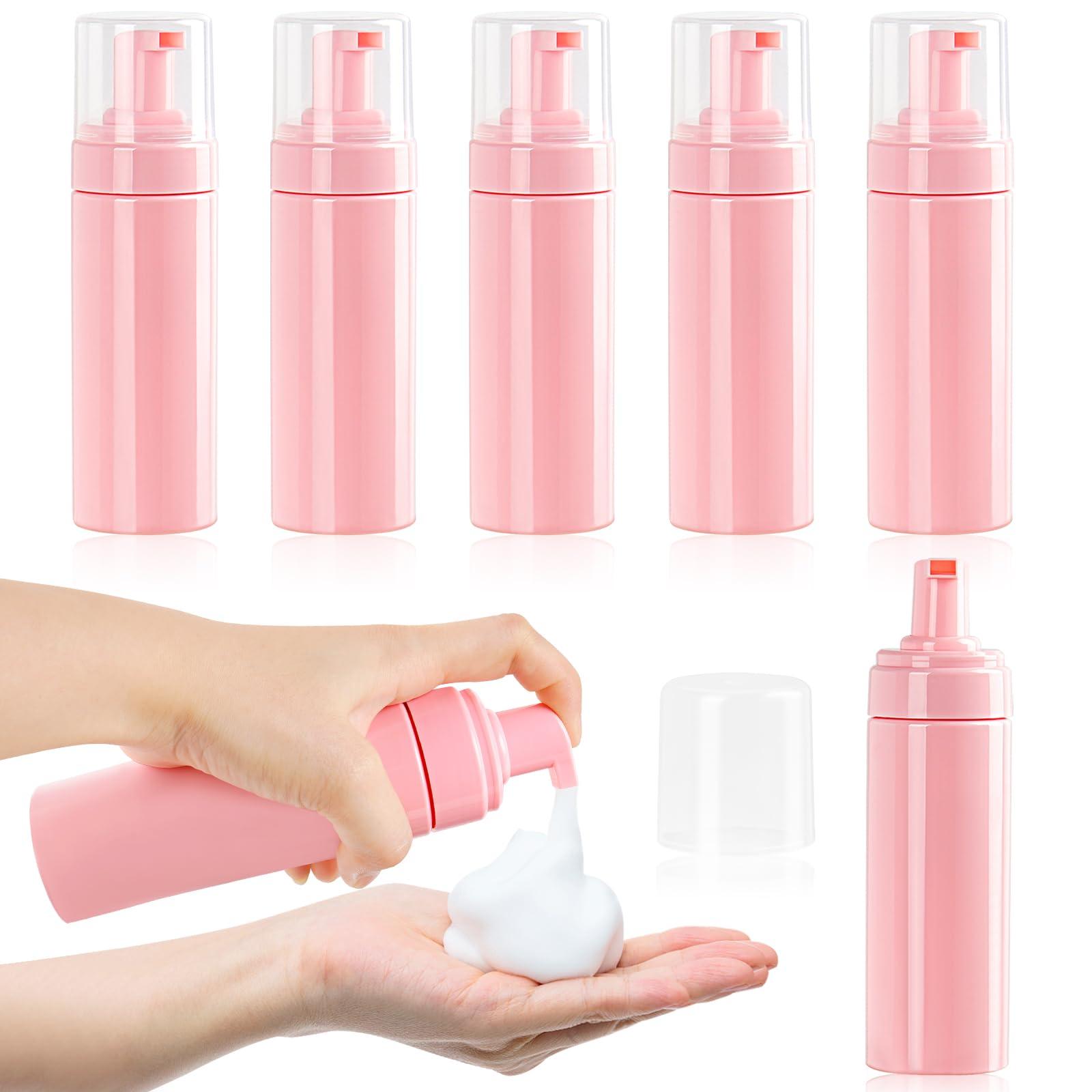 TMLECE TM Foam Pump Bottle 5.1oz/150ml Pink Empty Foam Bottle Pump, Travel Foam Bottle for Soap, Shampoo, Cleaning Foam Dispenser Bottle Refillable (6 Pack)