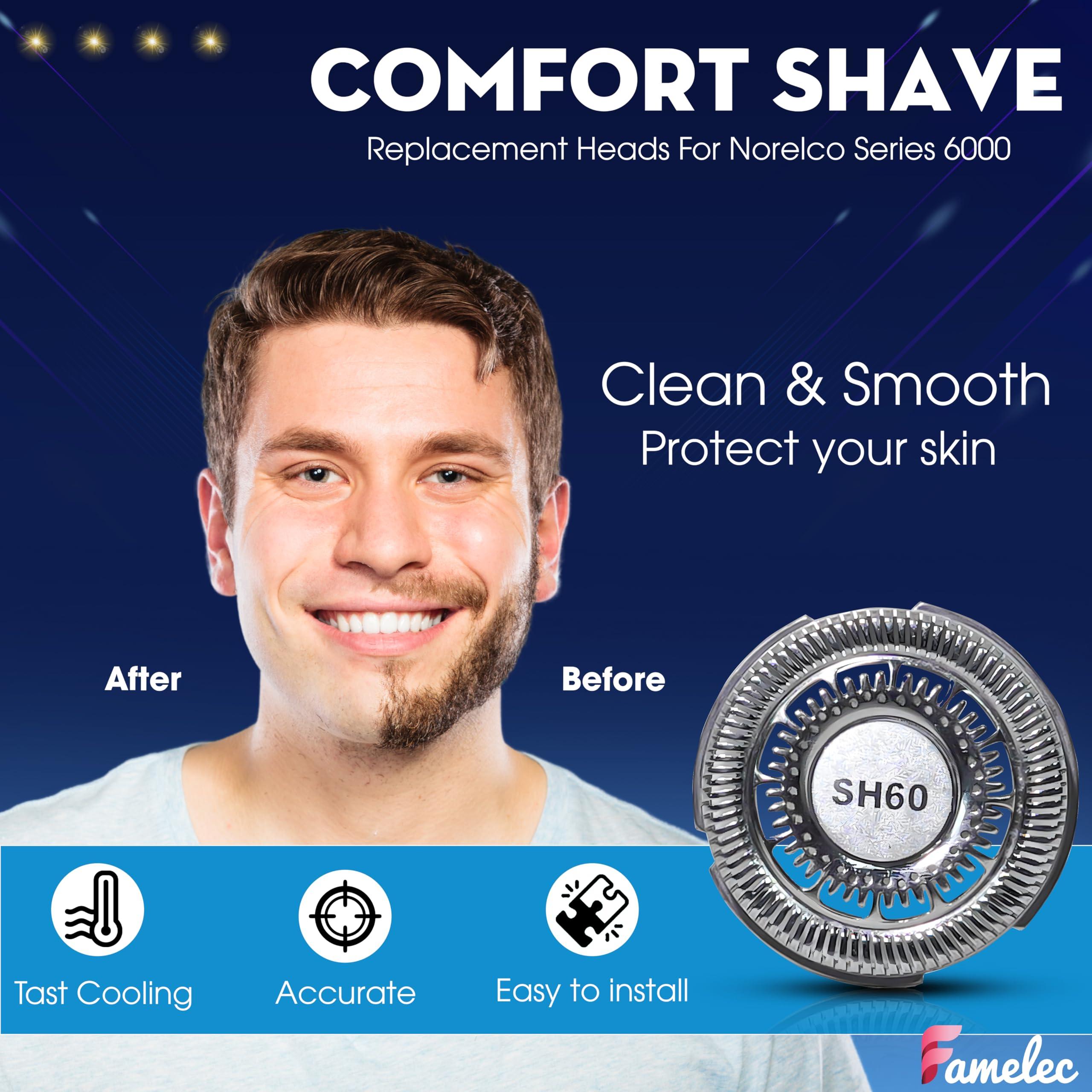 FAMELEC FAMELEC Upgraded Blades SH60/72 for Ph***ps Norelco 6000 Replacement Heads, Head Shaver Replacement Blades Compatible with Ph***ps Norelco 6000 Replacement Electric Shaving Head Razor Blades