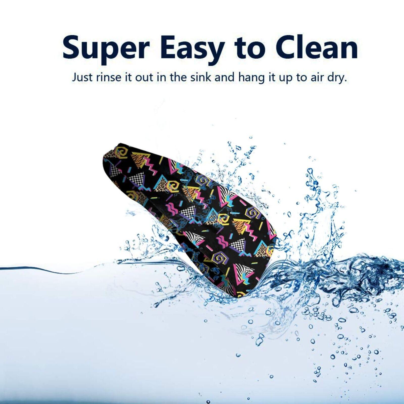 MANQINF Vintage 90s 80s Sweatbands Sports Headband,Breathable Sport Yoga Workout Turban Headband for Women Men Hair Accessories