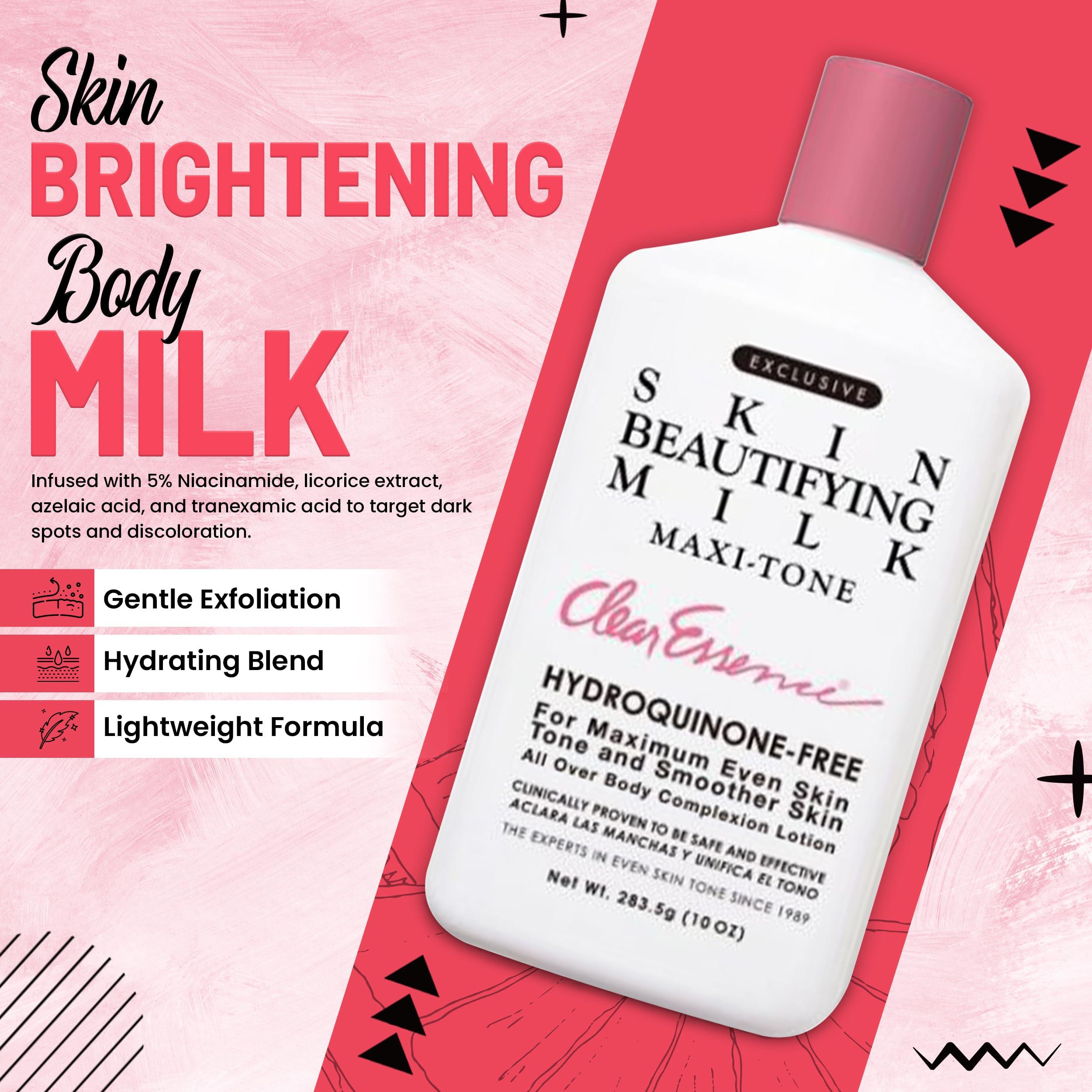 Clear Essence Clear Essence Exclusive Skin Beautifying Milk Hydroquinone-Free Maxi-tone Lotion - Skin Lotion for Hydrating Dry Skin - Hydrating Lotion to Hydrate Skin with Shine - (10.0 Oz.)