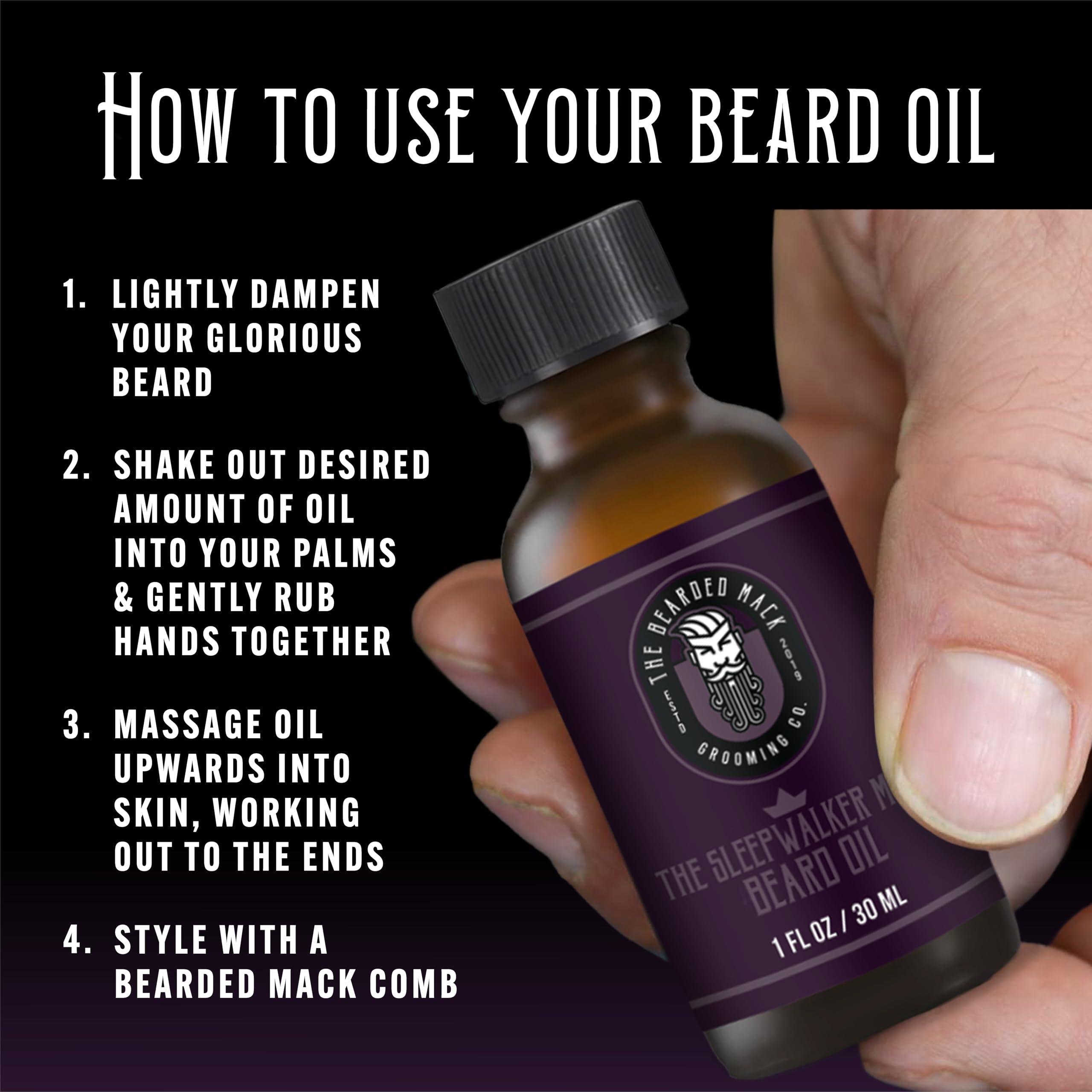 The Bearded Mack Grooming Co The Bearded Mack Grooming Co Beard Oil - Sleepwalker Mack - Lavender & Vanilla - Softens Beard, Removes Beard Itch & Promotes Healthy Beard Growth, 1 oz
