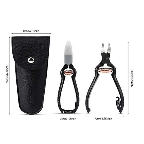 FERYES FERYES Precision Toenail Clippers for Thick or Ingrown Toenails - Secure and Stylish Design Thick Nail Clipper - W/Leather Case