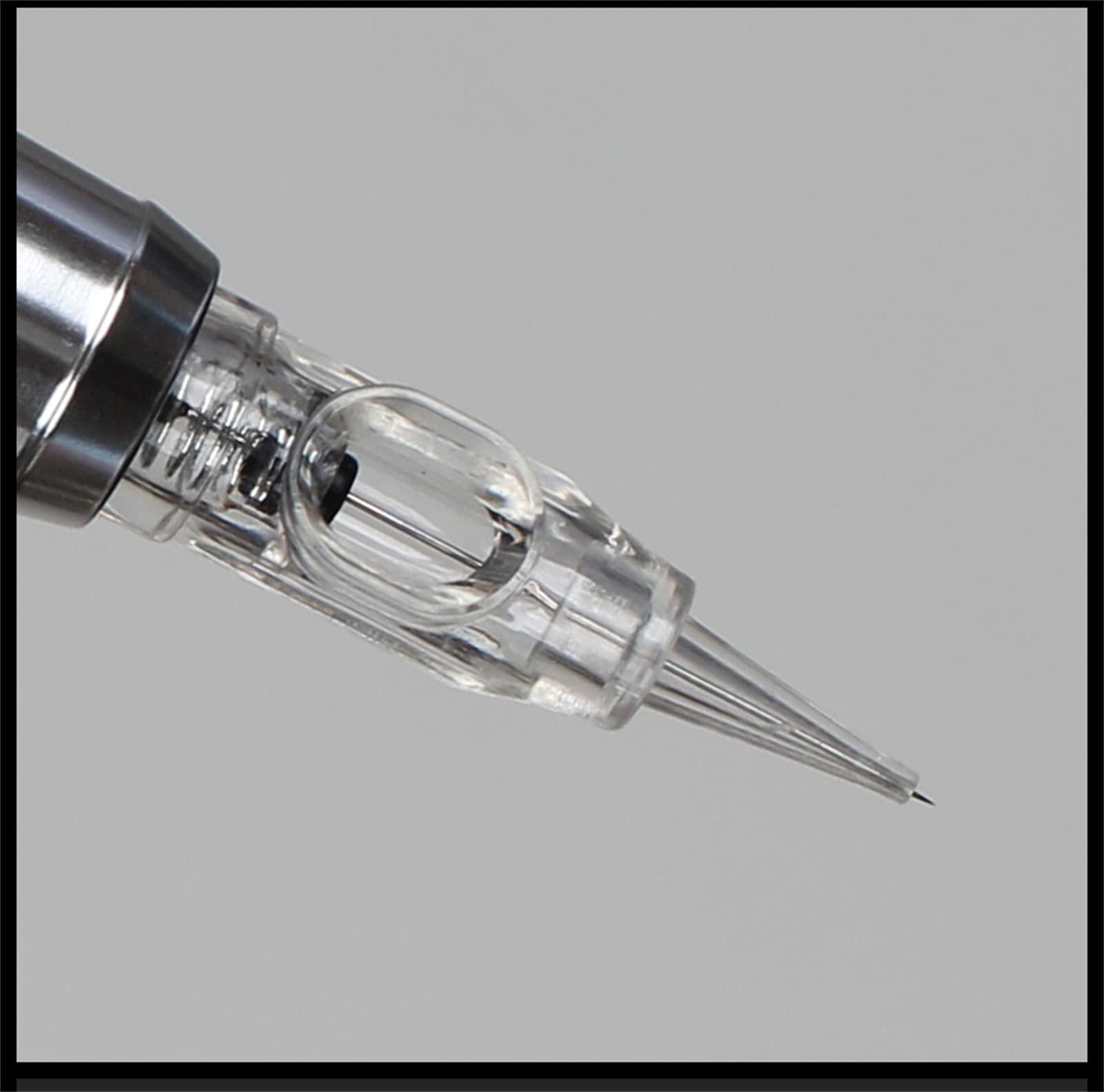 MAXSMLZT Permanent Makeup Cartridge Needles 1RL/3RL/5RL/5F/7F Sterilized Eyebrow Tattoo Needle for Permanent Makeup Pen Machine,1rl 0.35mm,10pcs