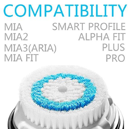 Clarisonic Brush Head Replacements Compatible with Clarisonic Mia 1, Mia 2, Mia Fit, Alpha Fit, Smart Profile Uplift and Alpha Fit, 2 Pack(Deep Pore)