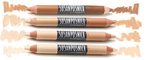Susan Posnick SUSAN POSNICK COSMETICS, COLORCORRECT: (C4/Dark) Highlighter Contour Corrector 2 Color Concealer Stick/Cruelty Free/Healthy Natural Makeup US