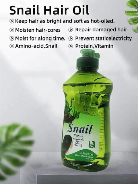 Generic Generic OLIVE SNAIL HAIR OIL FOR ALL TYPES HAIR 200ML 6.7FL.OZ, OFF WHITE