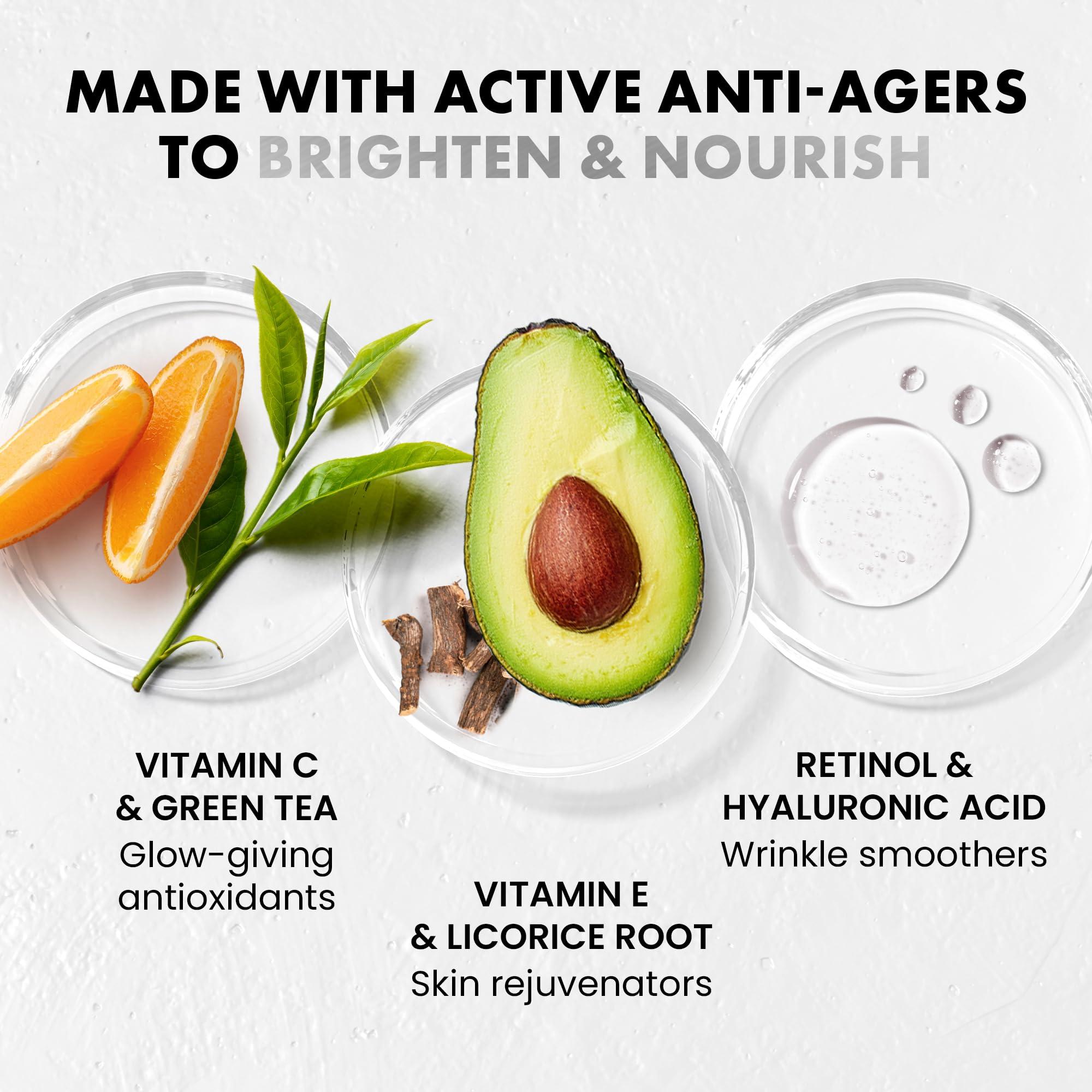 Eclat Skincare Eclat Skincare Face Serum Set - Vitamin C Serum for Radiance, Retinol Serum for Wrinkles