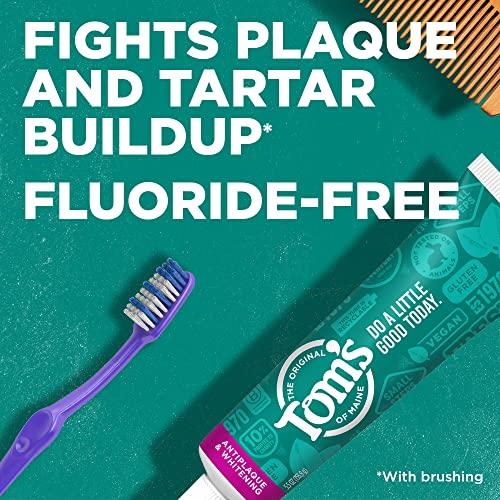 Tom's of Maine Tom's of Maine Fluoride-Free Antiplaque & Whitening Natural Toothpaste, Peppermint, 4.2 oz. 3-Pack (Packaging May Vary)