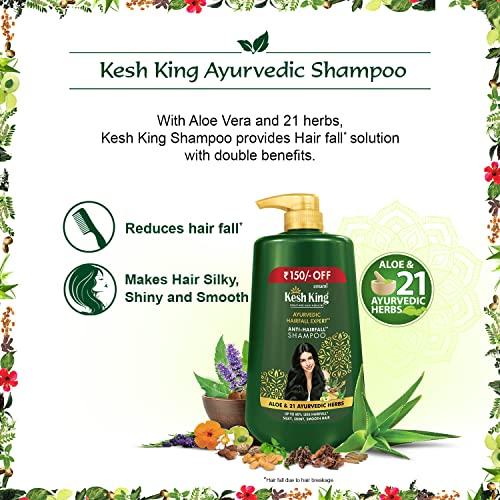 KESH KING KESH KING Anti Hairfall Shampoo | with 21 Ayurvedic Herbs & Aloe Vera | Provides Healthy Nourished Scalp | for Shiny & Smooth Hairs | 33.81. Fl Oz/1000ml