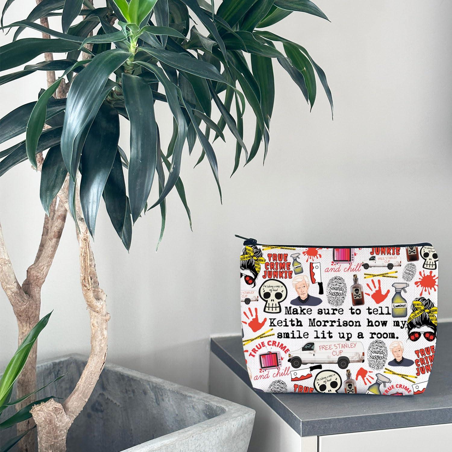 WCGXKO WCGXKO Crime Shows Lover Gift True Crime Fans Gift How My Smile Lit Up a Room Makeup Bag Murder Mystery Gift (Junkie Bag)
