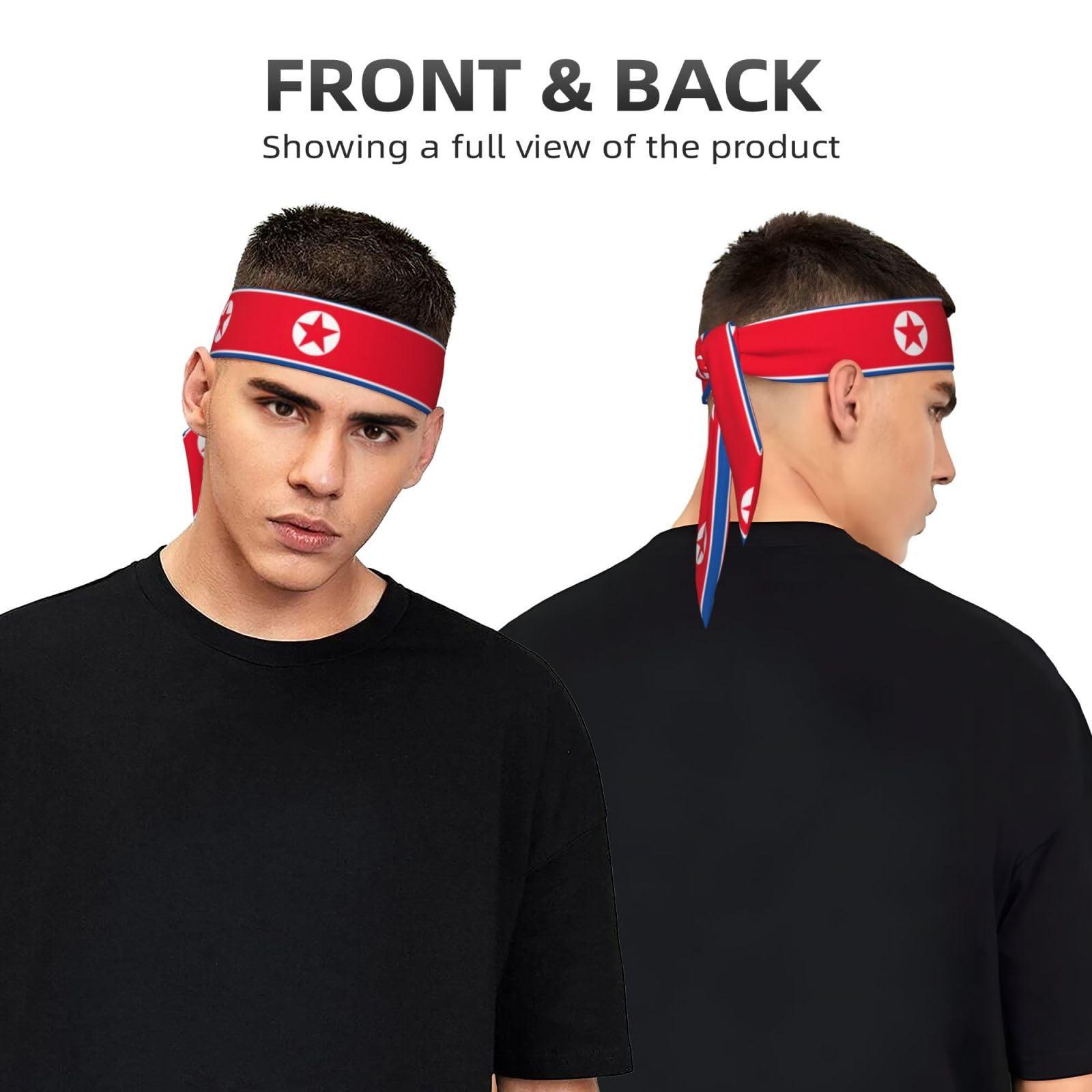 YQxwJL YQxwJL Korean Flag Print Head Tie Headbands For Men Women, Adjustable Bandana Sweatbands Hair Wrap Bands For Sports