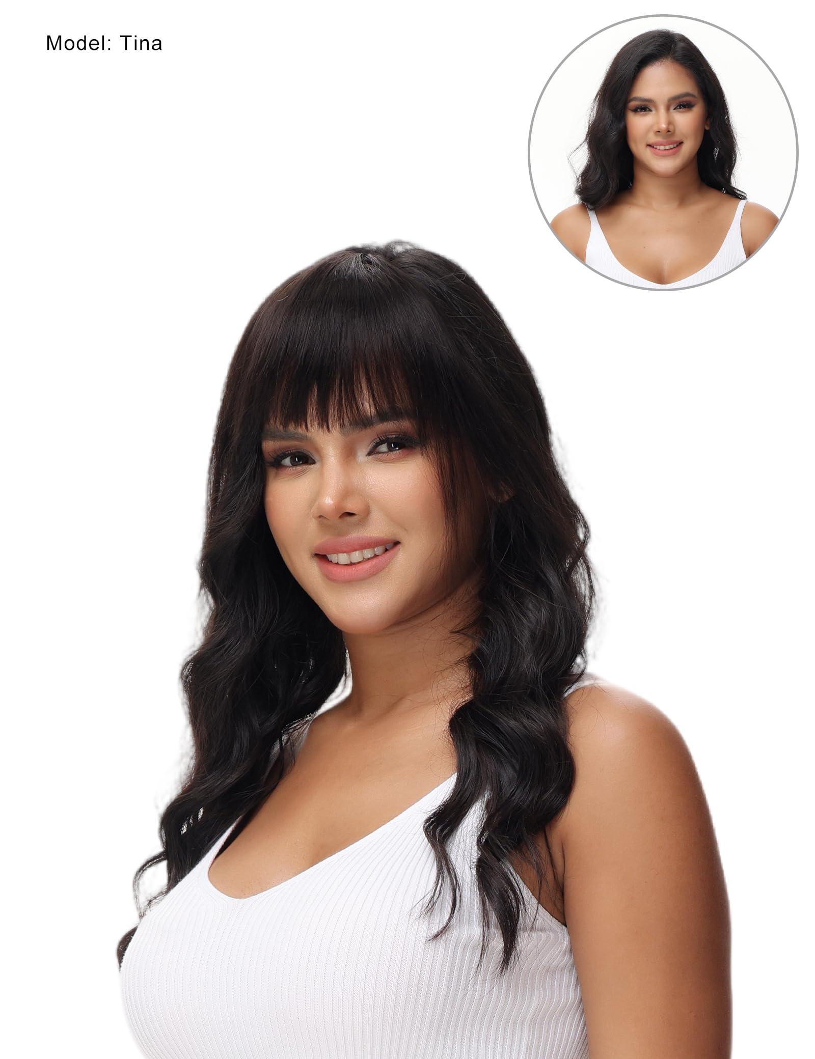 Yamel Yamel Clip in Fringe Bangs 100% Real Human Hair Pieces for Women Platinum Blonde