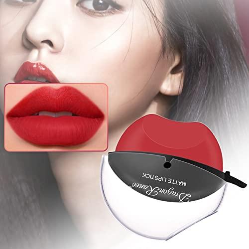 ULemeili ULemeili Lazy Lipstick Matte Velvet Mist Lipstick,1 Pcs Cute Lip Shape Moisturizing Lip Designed For Lazy People ,Waterproof Non-Stick Lip Gloss,Beauty Makeup for Women Girl (G, one size)