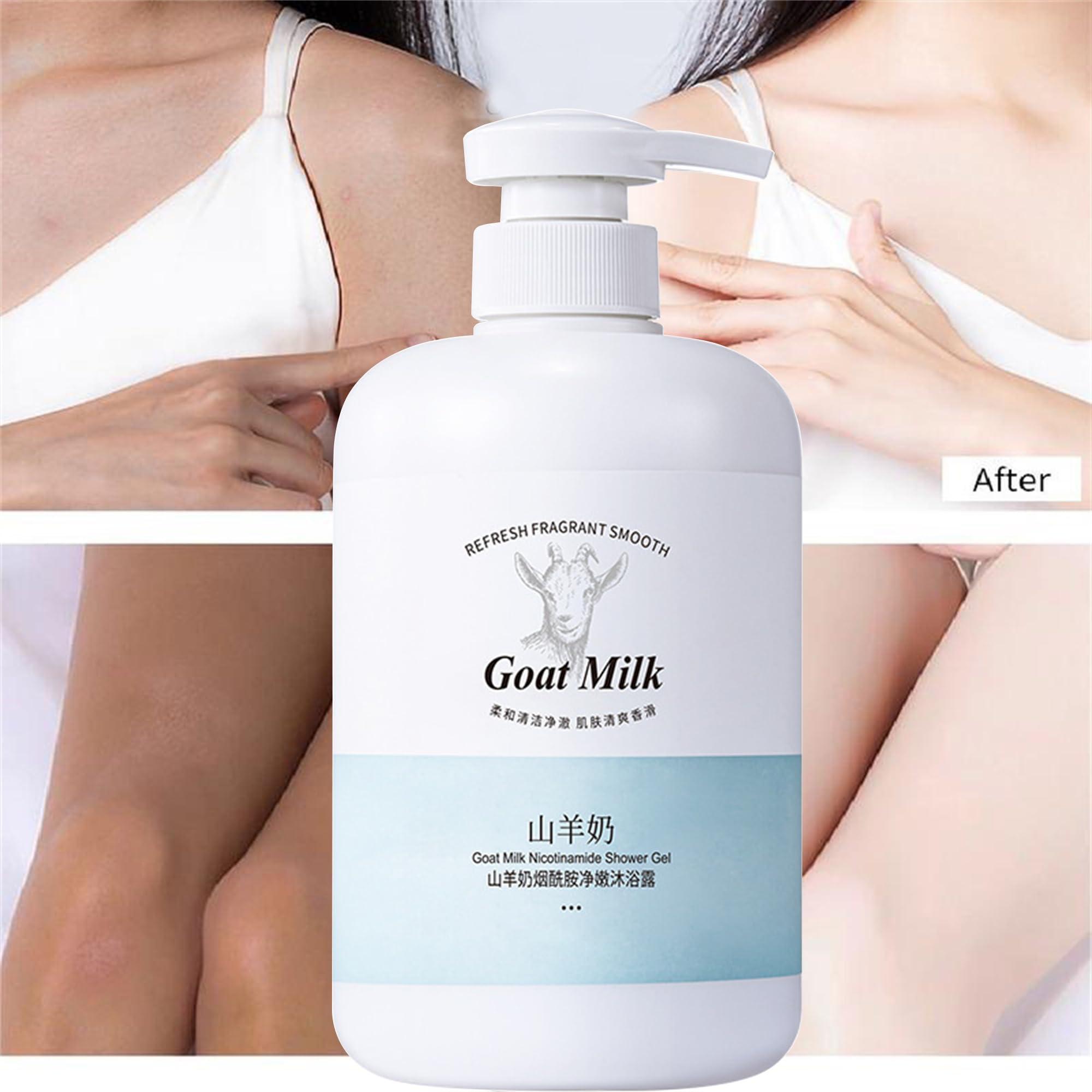 Shuyanly Premium Goat Milk & Nicotinamide Enriched Body Wash for Soft & Moisturized Skin Deep Cleansing Shower Gels (800, Grams)