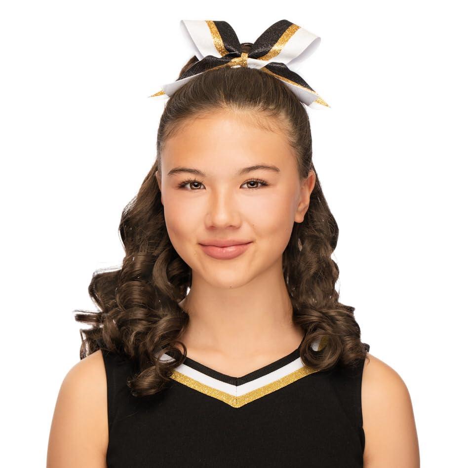 GIRLY CURLS GIRLY CURLS Cheerleader Curly Hairpiece Champ 18\" Cheer Ponytail for Girls (Chestnut)