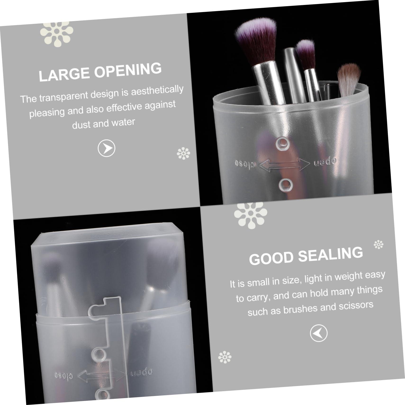 ABOOFAN ABOOFAN Elegant 3pcs Makeup Brush Holder Travel Case Lid Retractable Brush Organizers for Travel Dustproof Makeup Brush