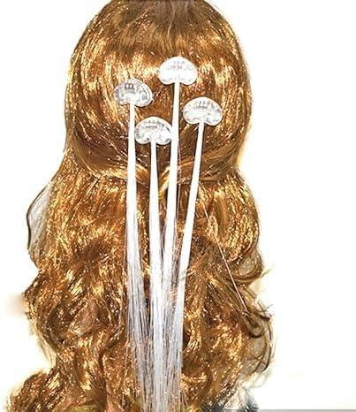 Generic Light Up Hair Clips, LED Lights Hair Led Light Up Fairy Hair Light Up Butterfly Hair Clips Fiber Optic (White, 20 Pack)