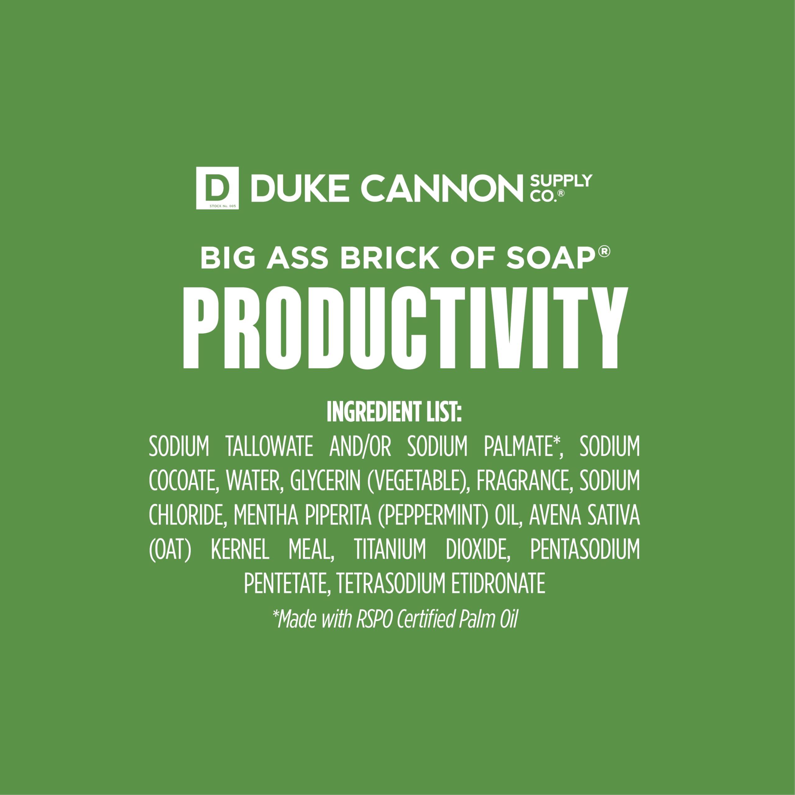 Duke Cannon Supply Co. Duke Cannon Supply Co. Big Brick of Soap Bar for Men, Productivity - Extra Large, All Skin Types, 10 oz. (Pack of 6)