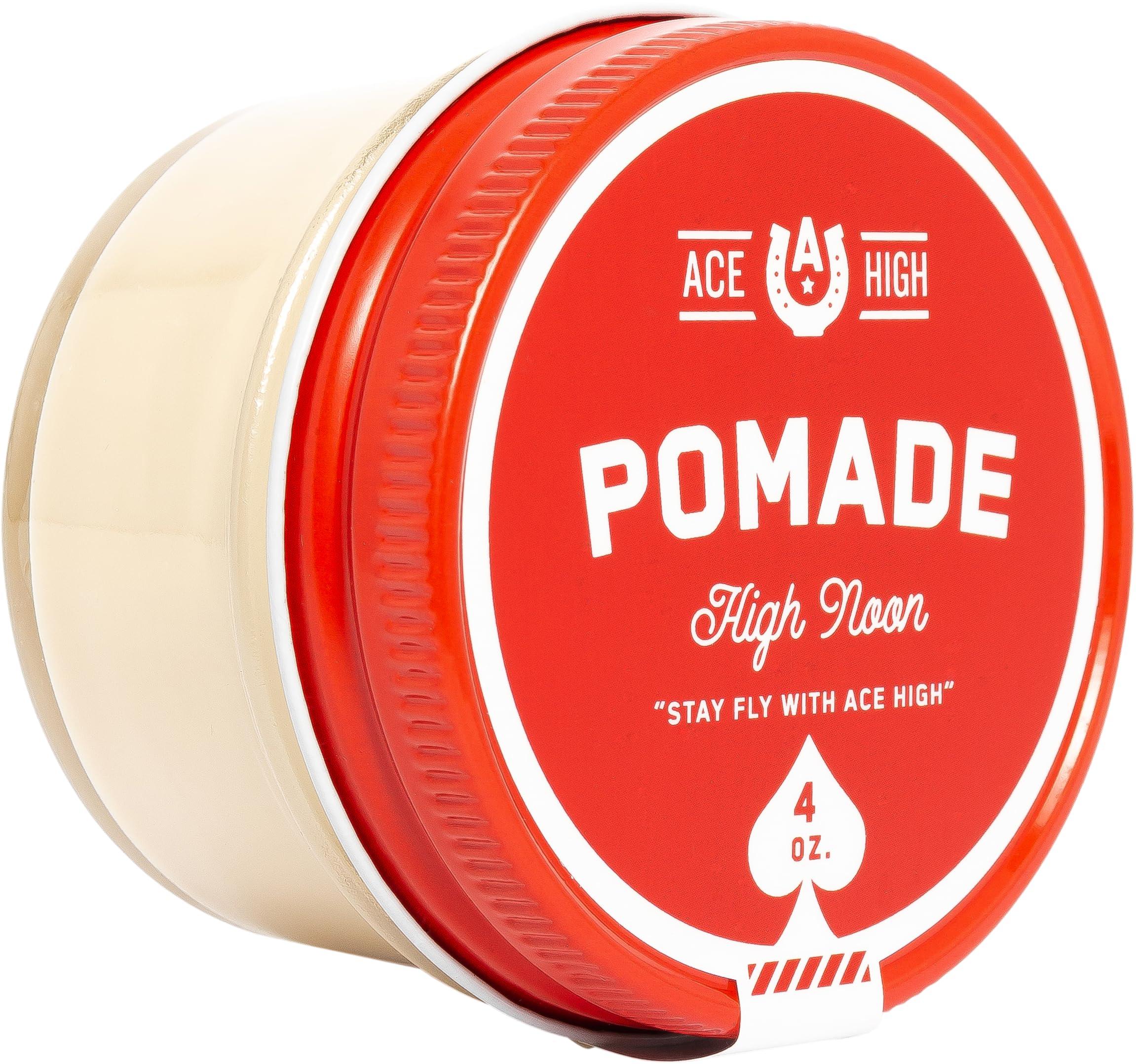 ace high ace high, High Noon Pomade 2-Pack, Barbershop Scent, Strong Hold, Natural Shine, Water Based, Hand Crafted, 4oz