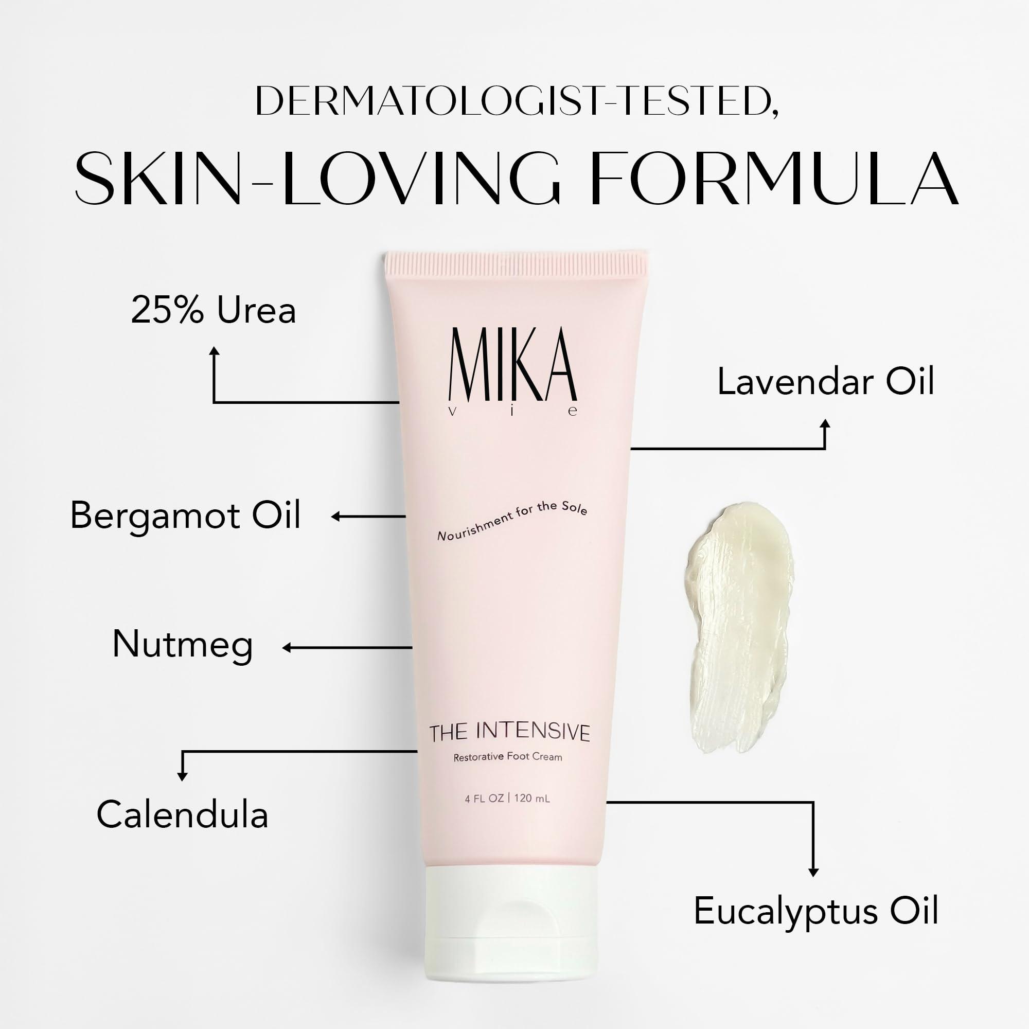 Mika Vie Foot Cream for Dry Cracked Heels | 25% Urea Cream for Feet with Vitamin E | Foot Moisturizer & Cracked Heel Treatment | Naturally Scented, Paraben and Phthalate Free