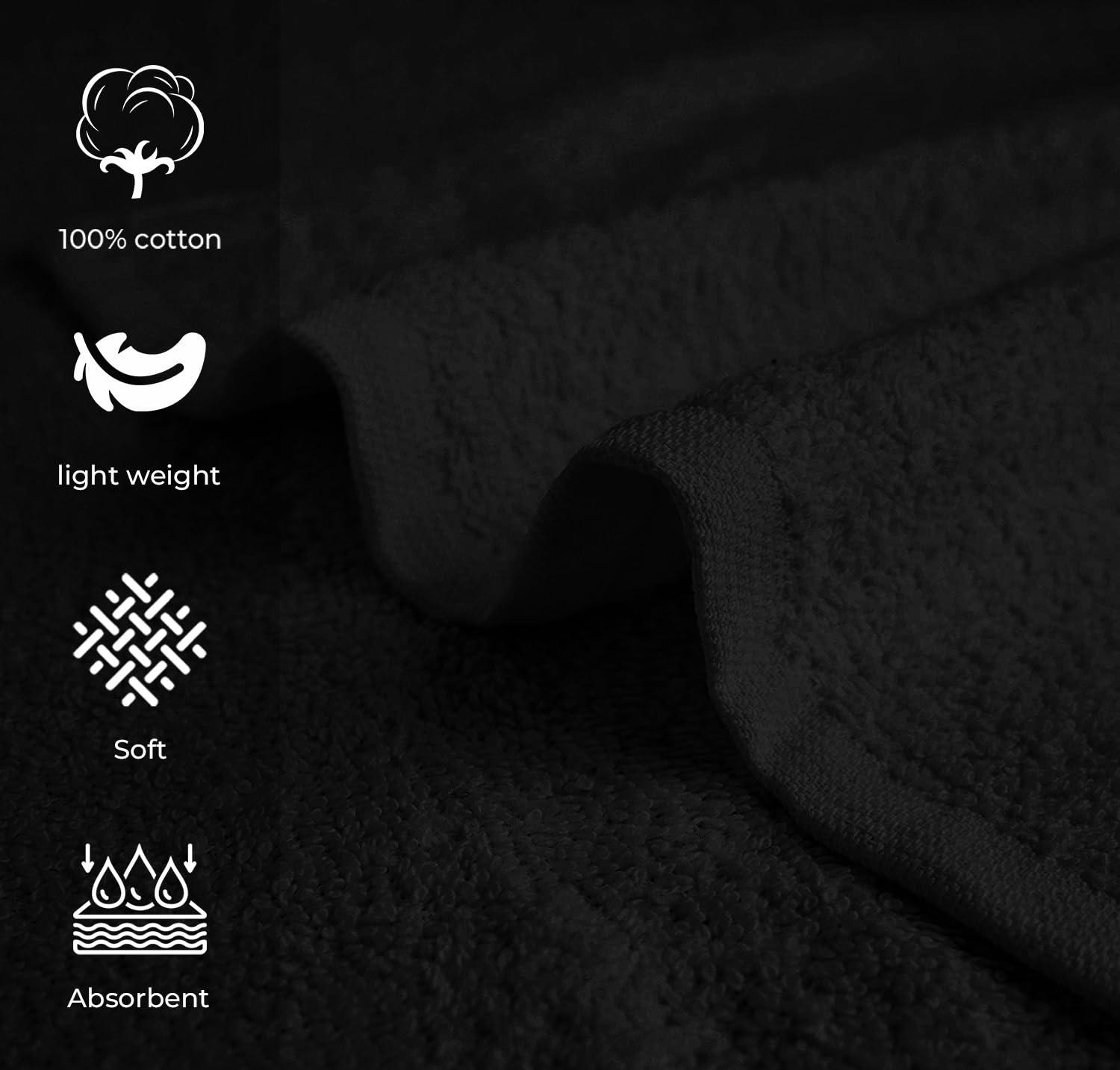 Avalon Towels Avalon Towels Salon Towels - Black Hand Towels Bulk 24 Pack - 100% Cotton Hand Towels 16x27 inches - Absorbent Spa Towels, Facial Towels, Face Towels & Gym Towels for Working Out (Not Bleach Proof)