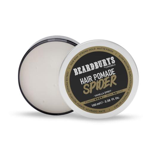 BY CAROBELS BEARDBURYS BY CAROBELS BEARDBURYS Barber Grade Spider Hair Styling Wax With Medium Hold & Natural Looking Finish, Hair Volume for Men, 3,5 Fl Oz, Unscented, 1 Ounce