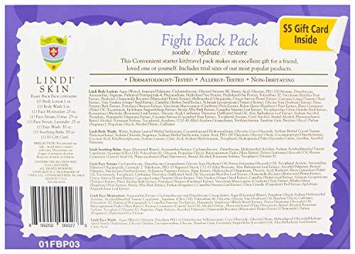 Lindi Skin LINDI SKIN Fight Back Pack - Starter Kit That Includes Body Lotion, Body Wash, Face Serum, Face Moisturizer, Soothing Balm, and Face Wash for Chemo Rash, Radiation Burn & Other Cancer Side-Effects