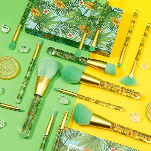 Docolor Docolor Makeup Brushes Professional 14Pcs Tropical Makeup Brush Set Premium Gift Synthetic Kabuki Foundation Blending Contour Face Powder Mineral Eyeshadow Make Up Brush Set