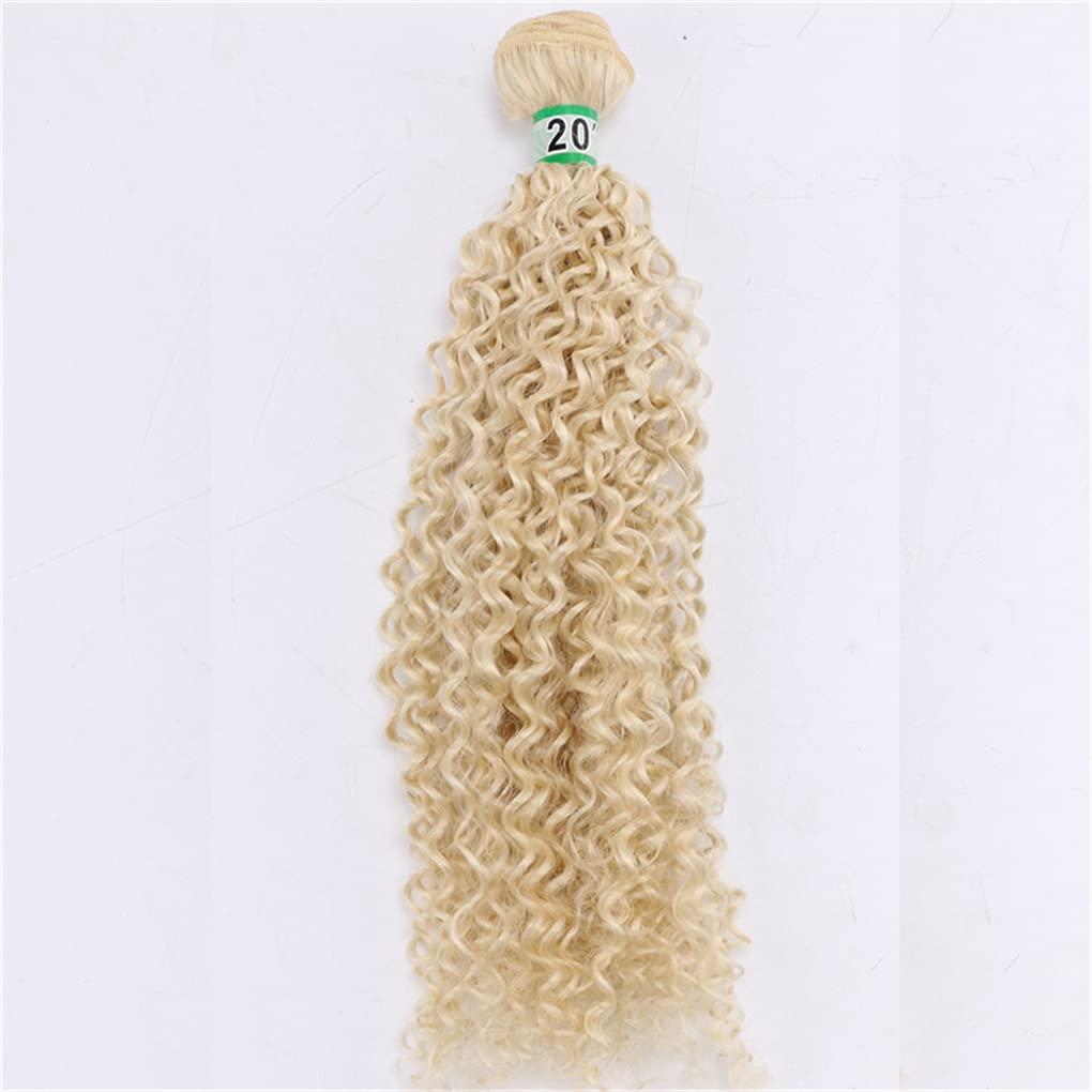 Qinhange 8-30 Inch Afro Kinky Curly Hair Bundles High Temperature Synthetic Hair Extensions For Black Women #613 18inches 3 pcs