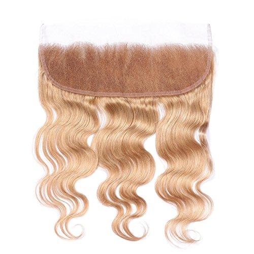 Tony beauty hair Tony Beauty Hair Honey Blonde Full Lace Frontal Closure With Bundles #27 28" 28" 30" 3 Bundles Malaysian Hair Bundles Body Wave And 24" Lace Front Closure Blonde