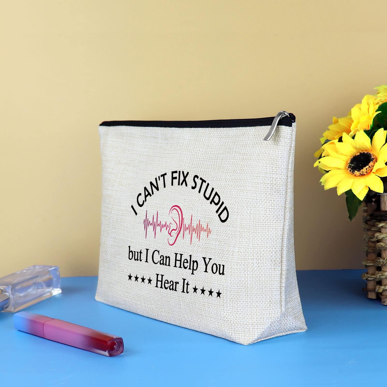 Mikela Ear Doctor Gifts for Women Makeup Bag Funny Audiologist Gifts Ear Doctor Thank You Appreciation Gift Cosmetic Bag Audiology Student Graduation Gift Christmas Thanksgiving Birthday Gift for Ear Doctor