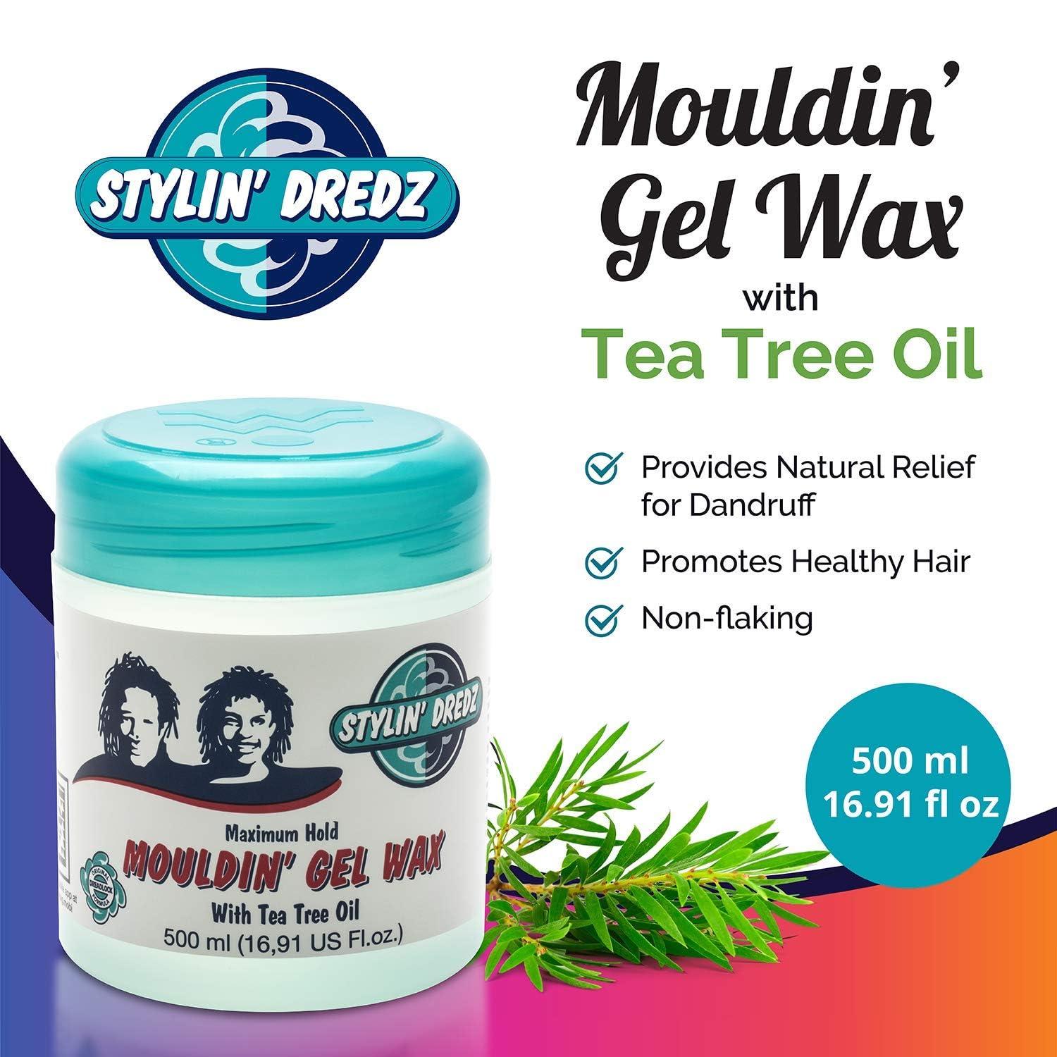 Stylin Dredz Stylin Dredz Mouldin' Gel Wax with Tea Tree Oil - Twist n Lock - Maximum hold (500 ml, Single)